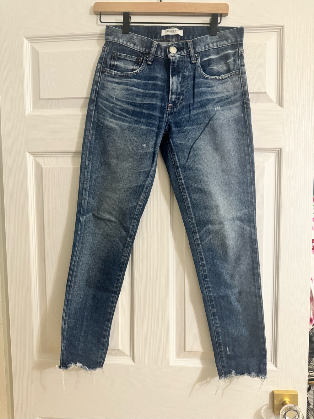 Moussy Vintage Tyrone Distressed Raw Hem Jeans Size 26 Japan